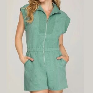 She + Sky Slade Textured Romper